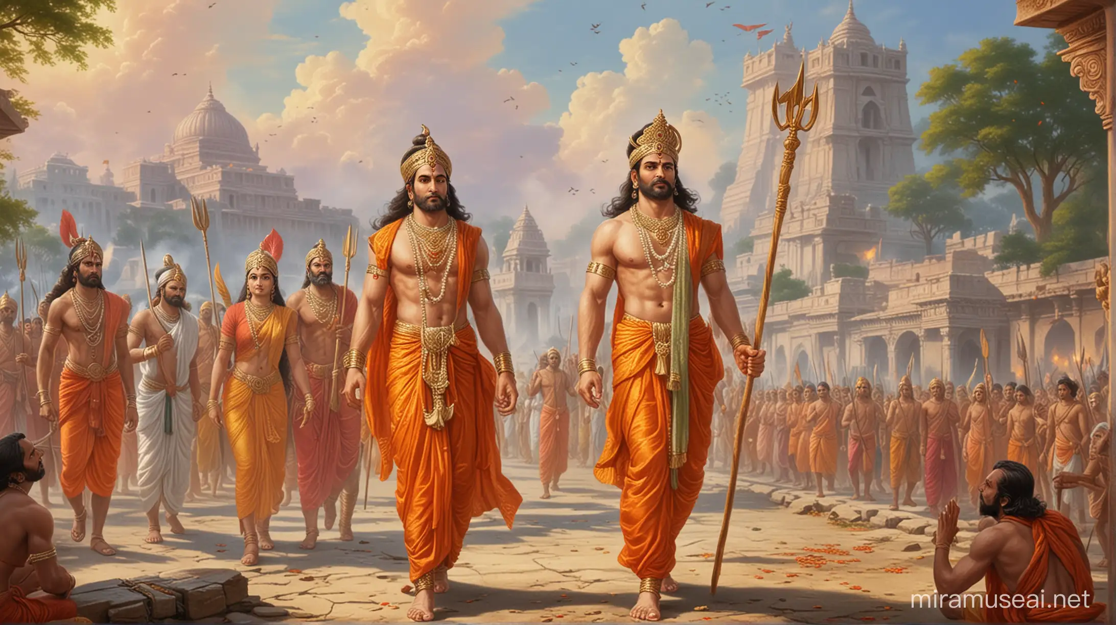 Epic Homecoming Lord Ramas Triumphant Return to Ayodhya with Sita