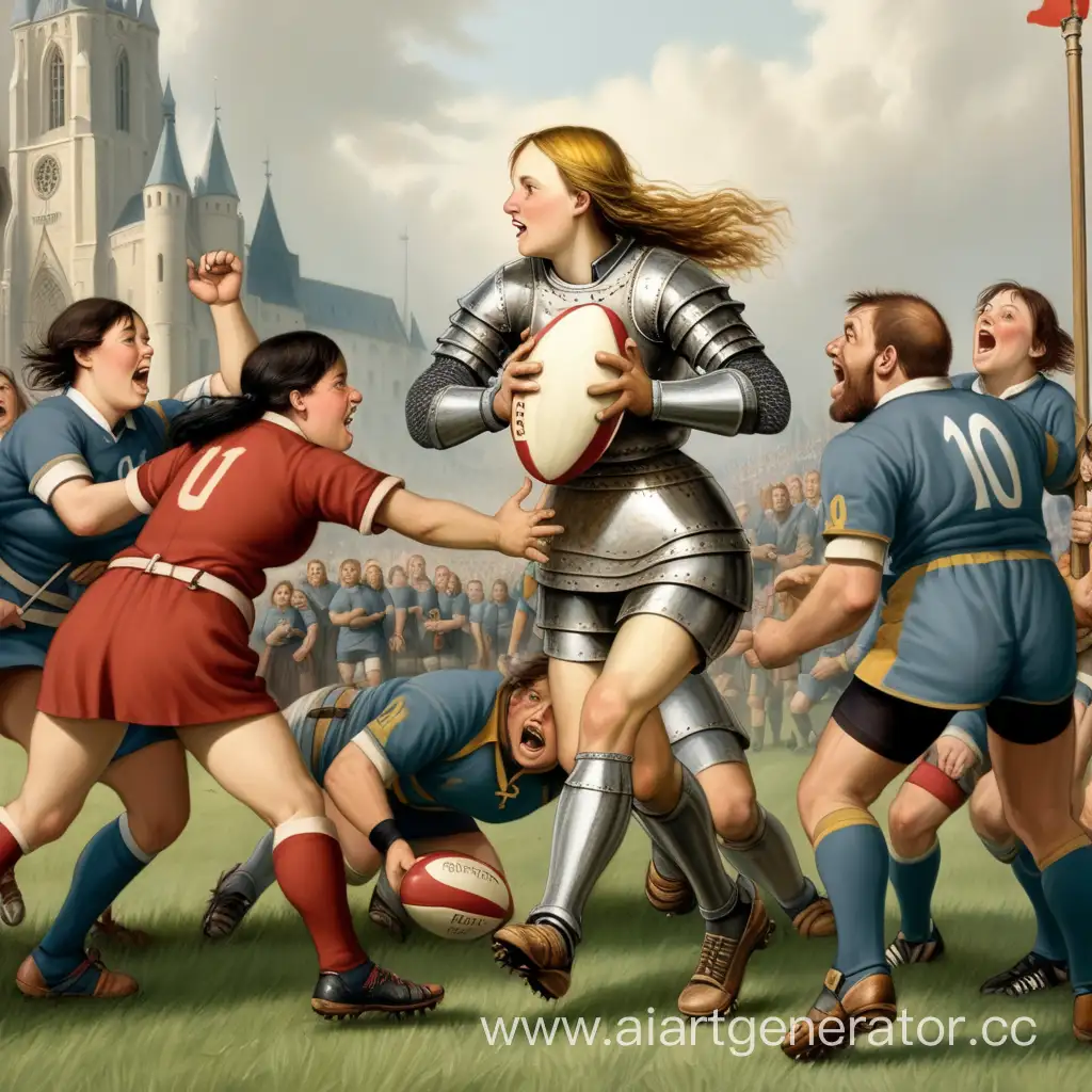 Jeanne d'Arc joue au rugby 
