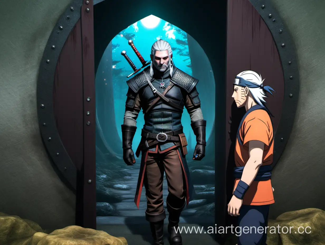 Geralt-of-Rivia-Exiting-Portal-with-Naruto-Observing