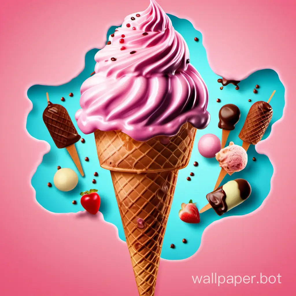 Background for ice cream advertisement in social media