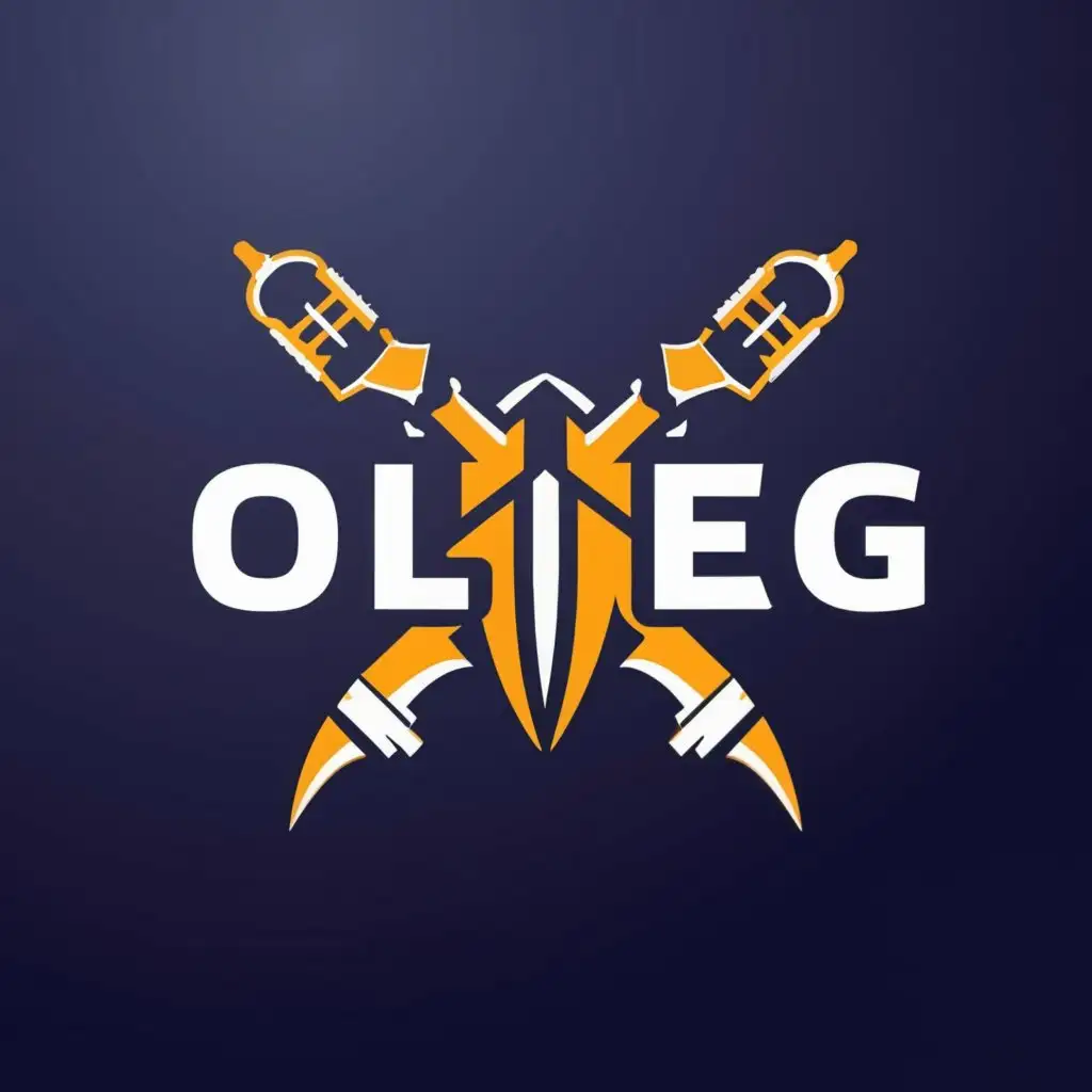 a logo design,with the text "Oleg", main symbol:Valorant,Moderate,clear background