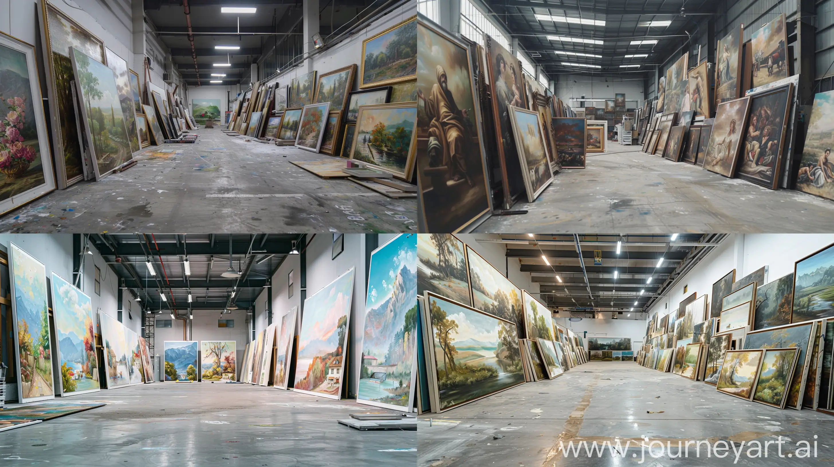 Oversized-Oil-Painting-Factory-Panoramic-Views-of-Unframed-Artworks
