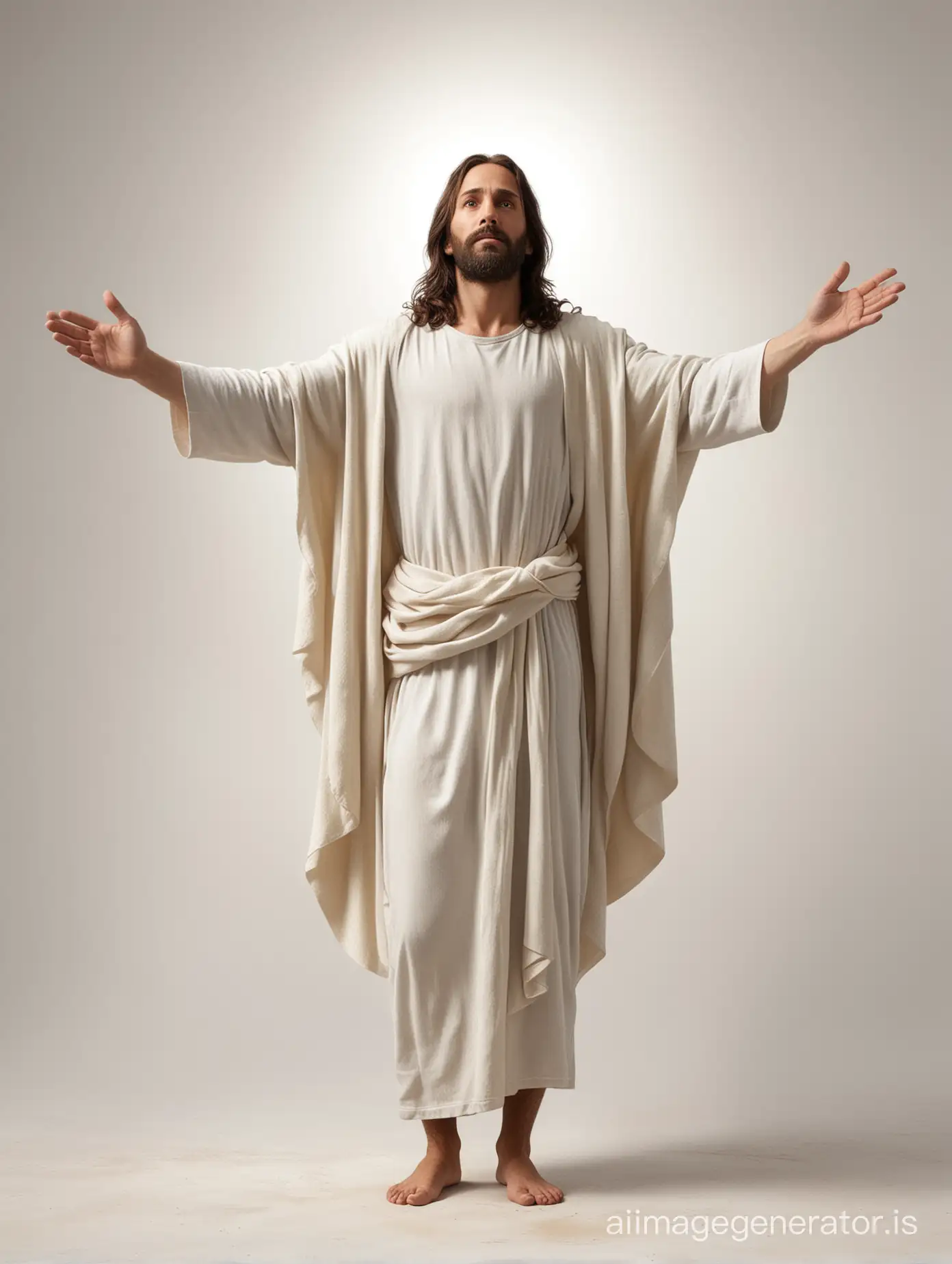 Resurrection of Jesus Full Body with Outstretched Arms on White ...