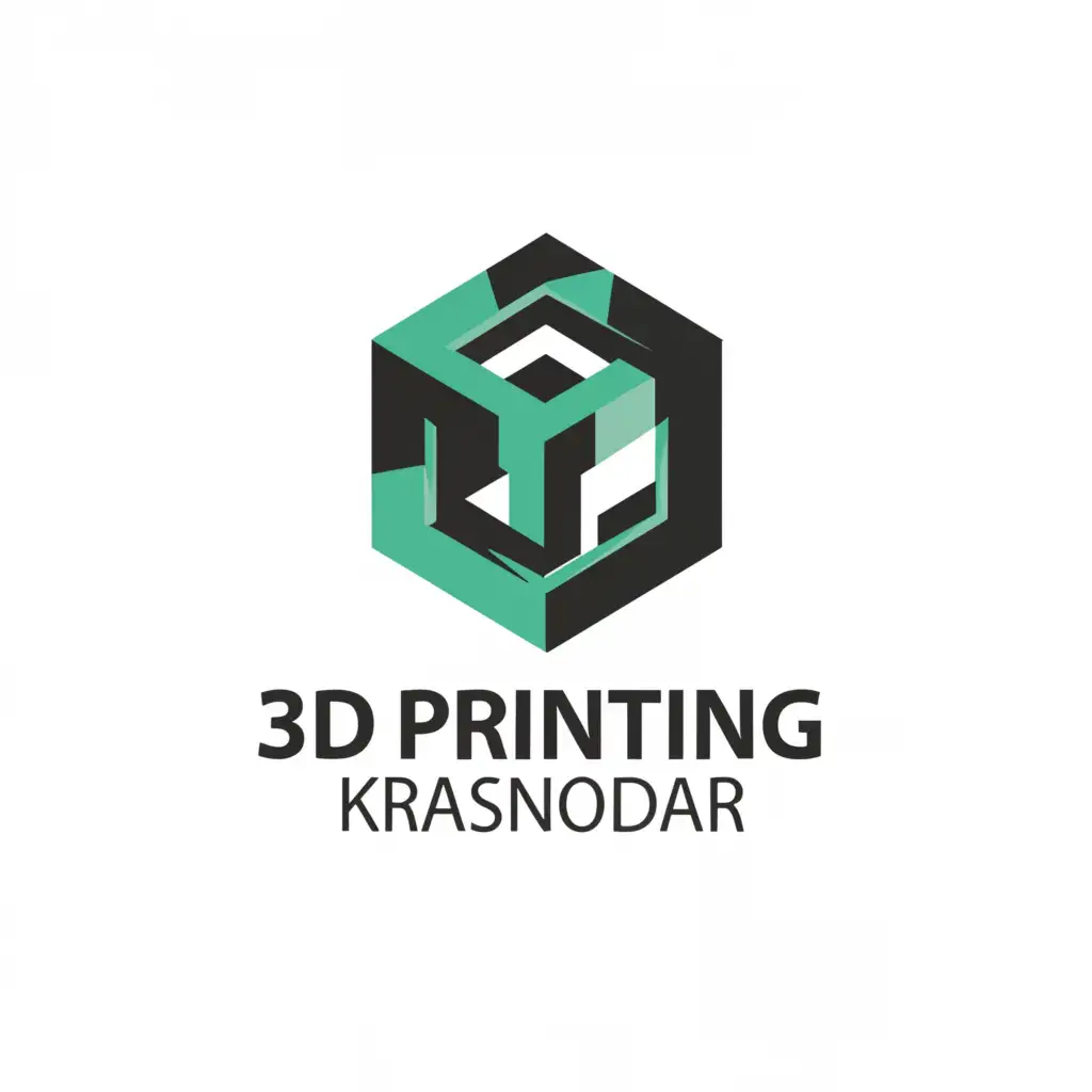 a logo design,with the text "3D printing Krasnodar", main symbol:3D,Minimalistic,clear background