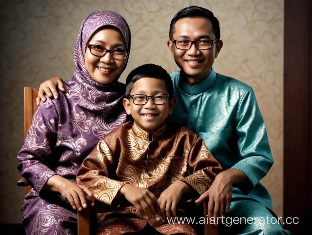 Indonesian-Muslim-Family-Portrait-with-Batik-Clothing