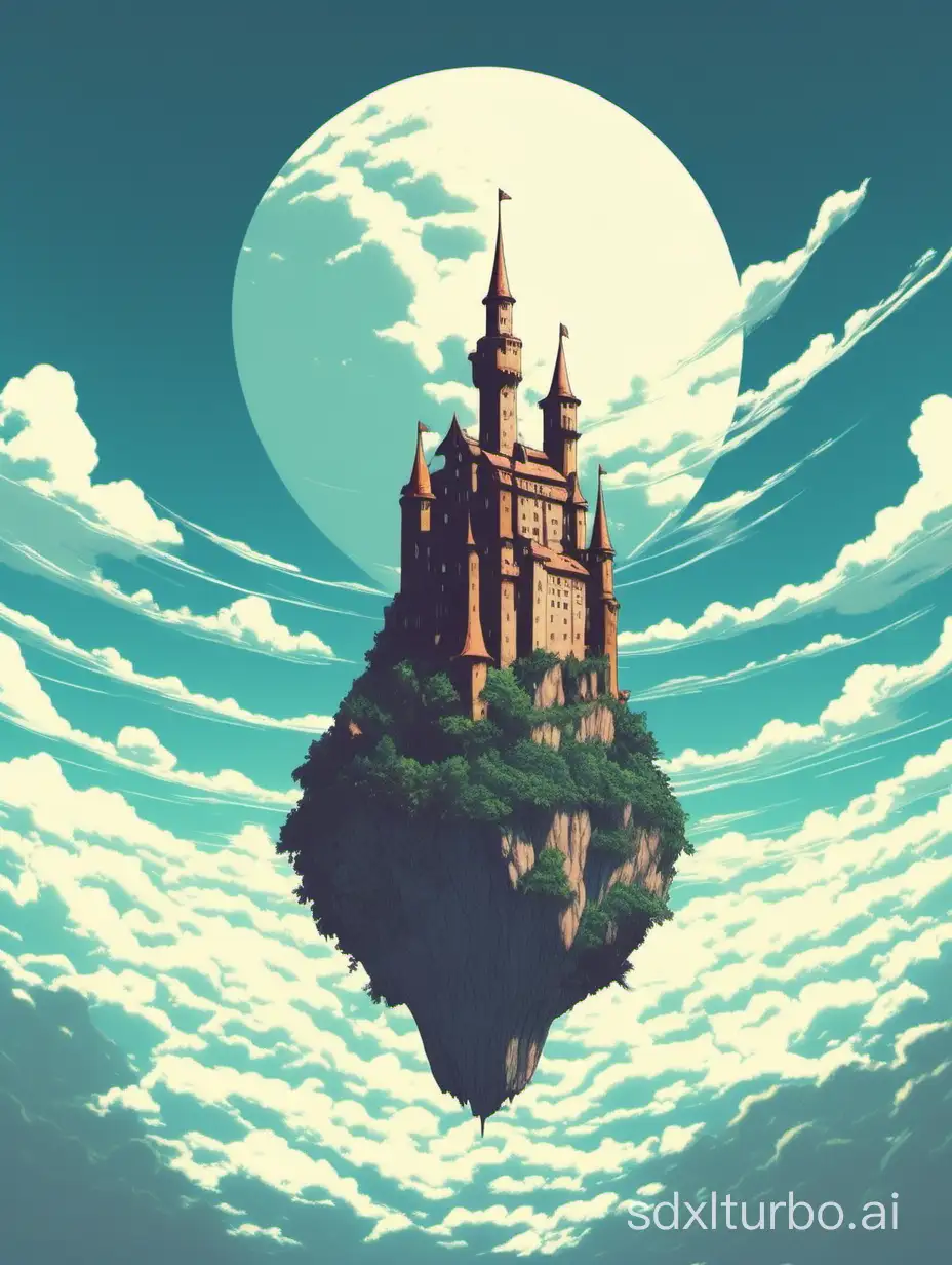 Sky-Castle-Minimalist-Art-Dreamy-Floating-Fortress-in-Ethereal-Ambiance
