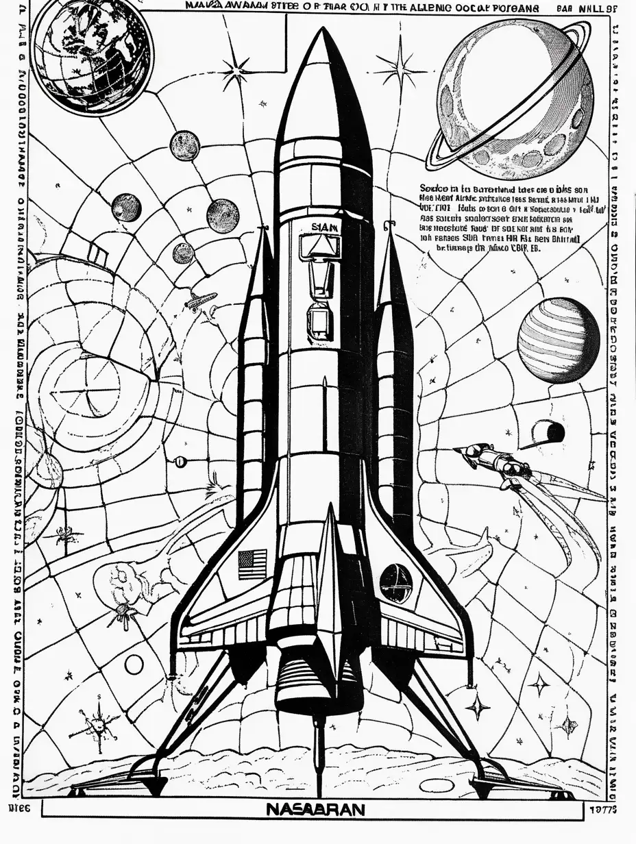 Spacethemed Coloring Book Pages Inspired by Pioneer Spacecraft Program