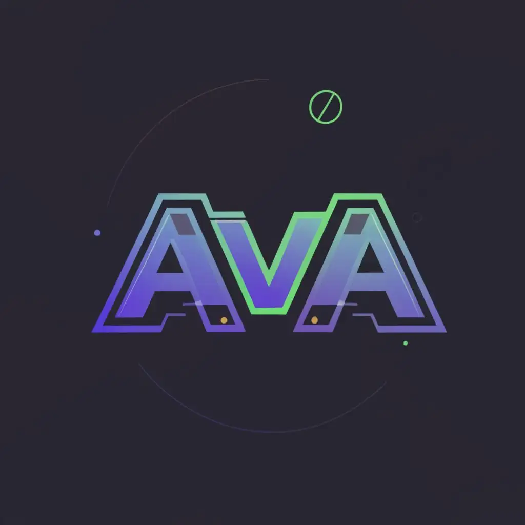 logo, futuristic , with the text "AVA", typography, be used in Technology industry
