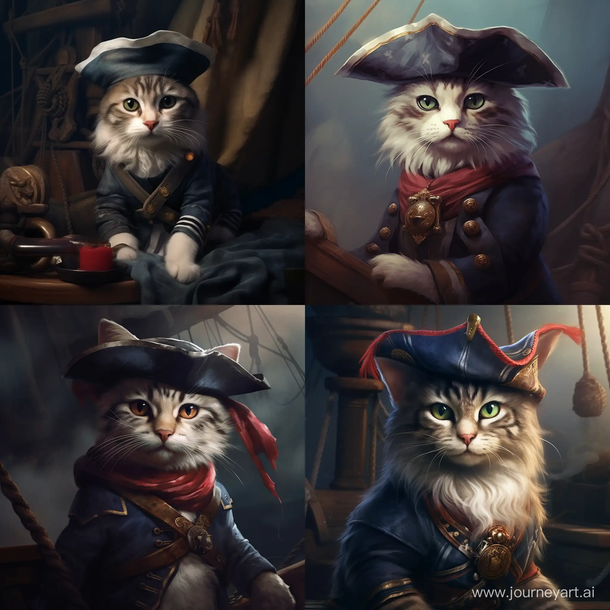 Adventurous-Sailor-Cat-in-Telnyashka-with-Pirate-Bandage