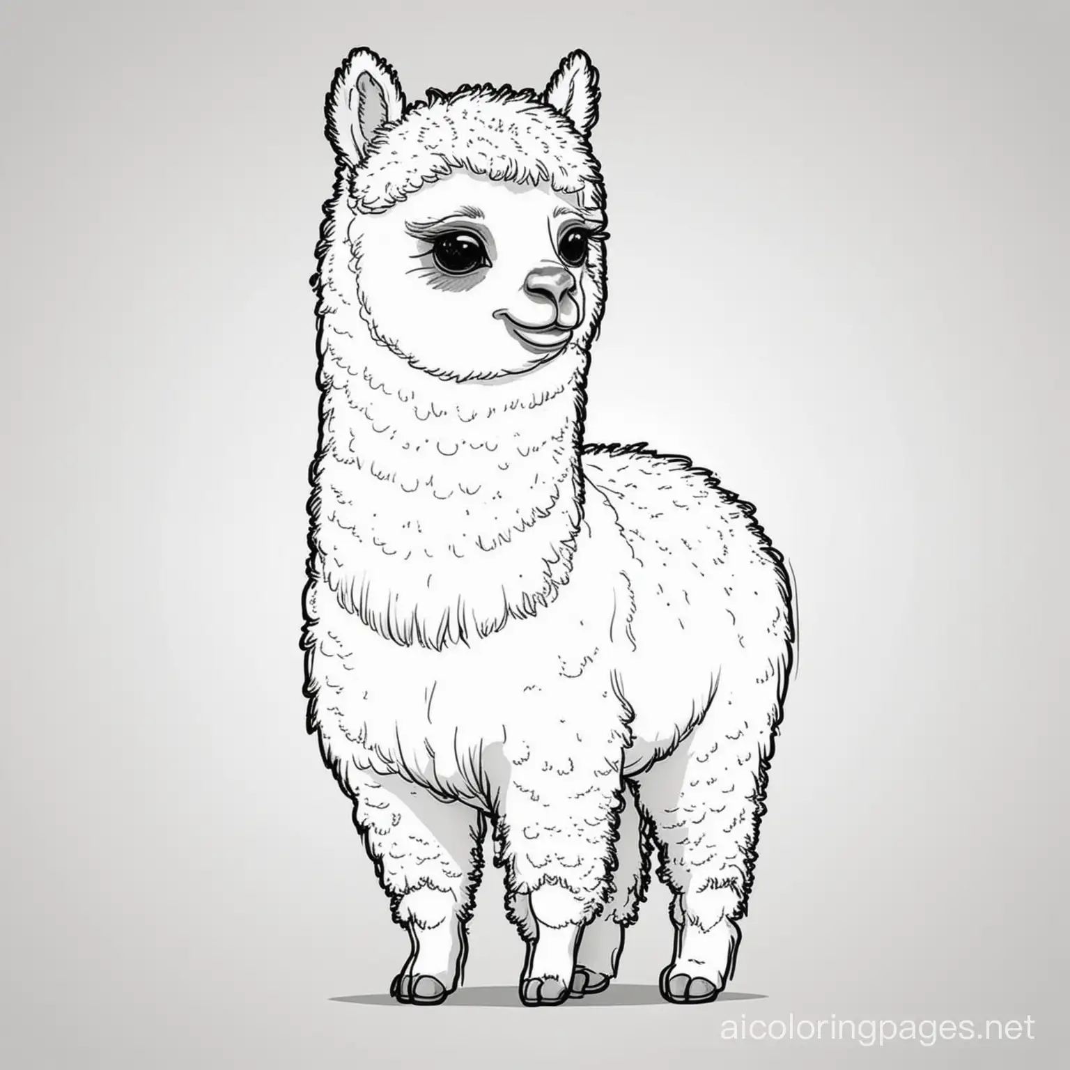 alpaca line only

,
 Coloring Page, black and white, line art, white background, Simplicity, Ample White Space. The background of the coloring page is plain white to make it easy for young children to color within the lines. The outlines of all the subjects are easy to distinguish, making it simple for kids to color without too much difficulty