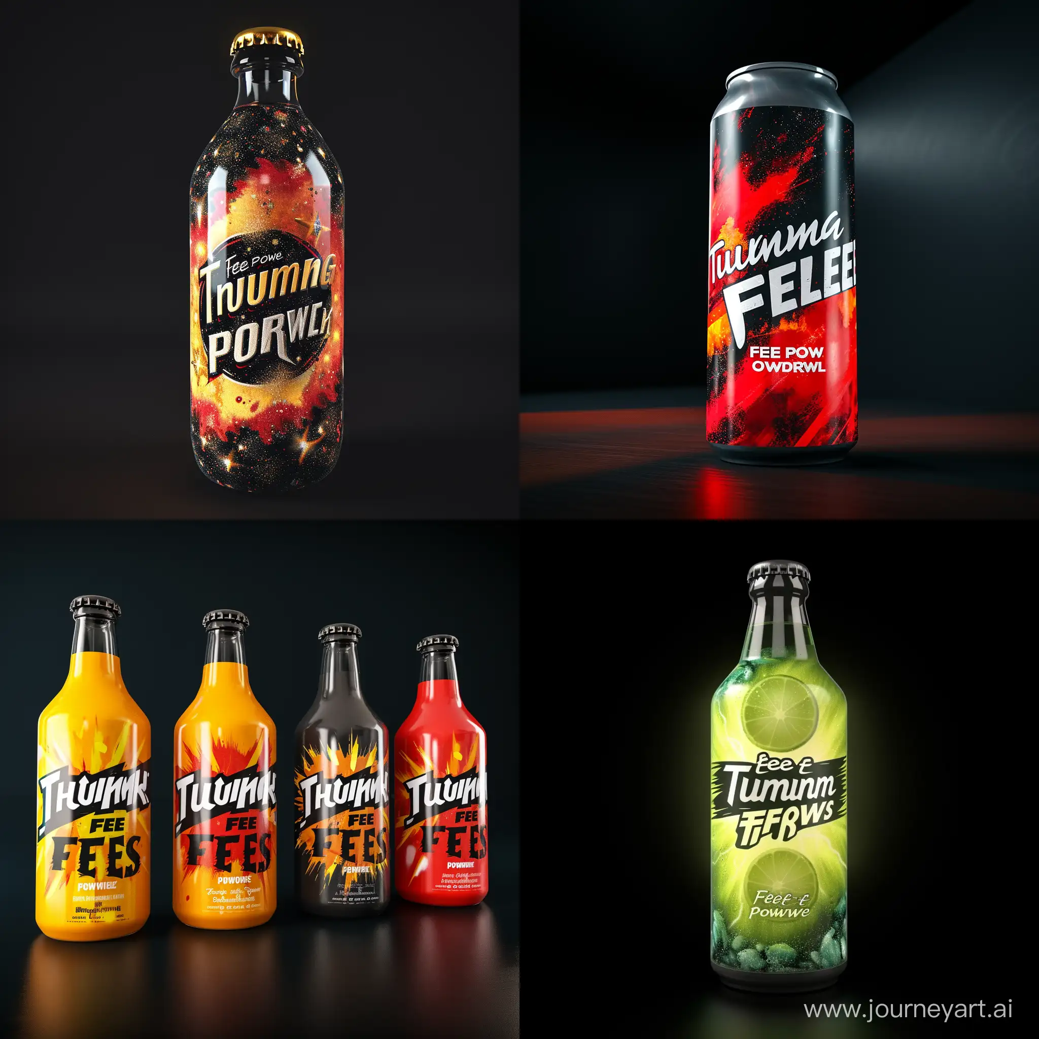make an energy drink with the name thunder fuel and the slogan feel the power
 