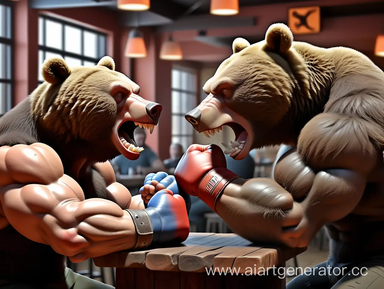 Intense-Arm-Wrestling-Showdown-Hunter-vs-Russian-Bear