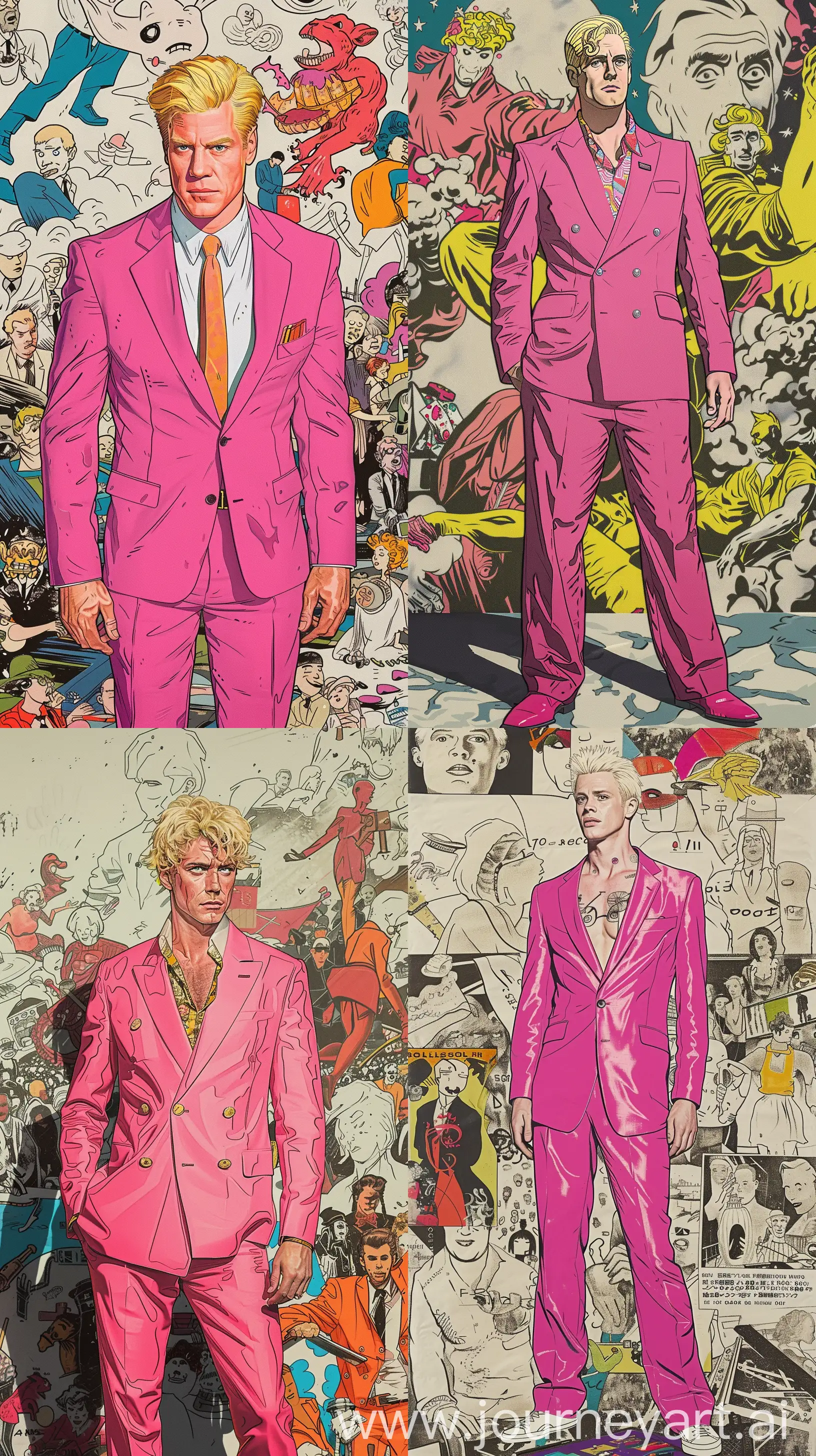 Confident-50YearOld-in-Vibrant-Pink-Suit-Colescottinspired-Satirical-Art