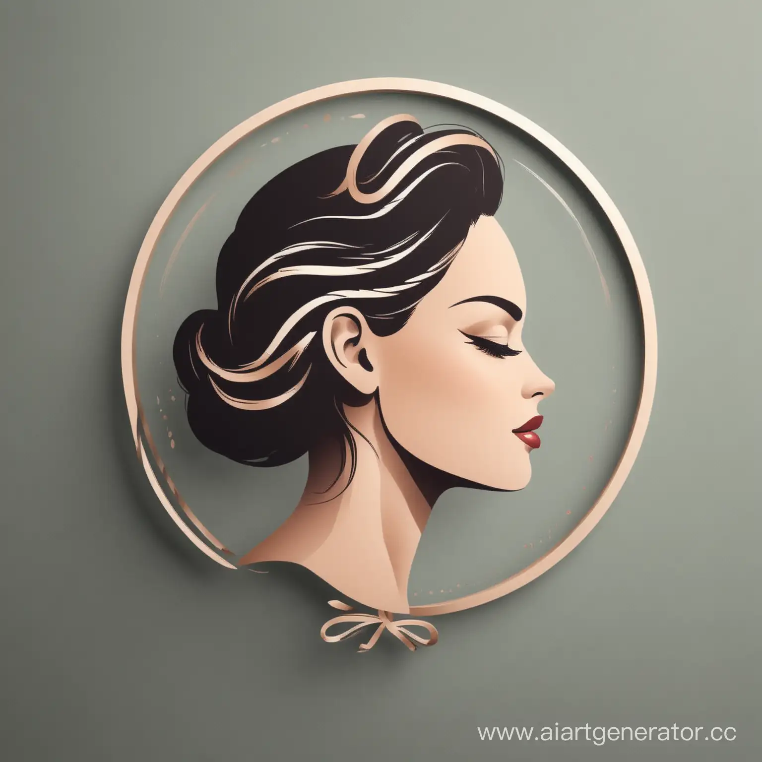 Beauty-Salon-Logo-Design-Profile-of-Elegant-Womans-Head