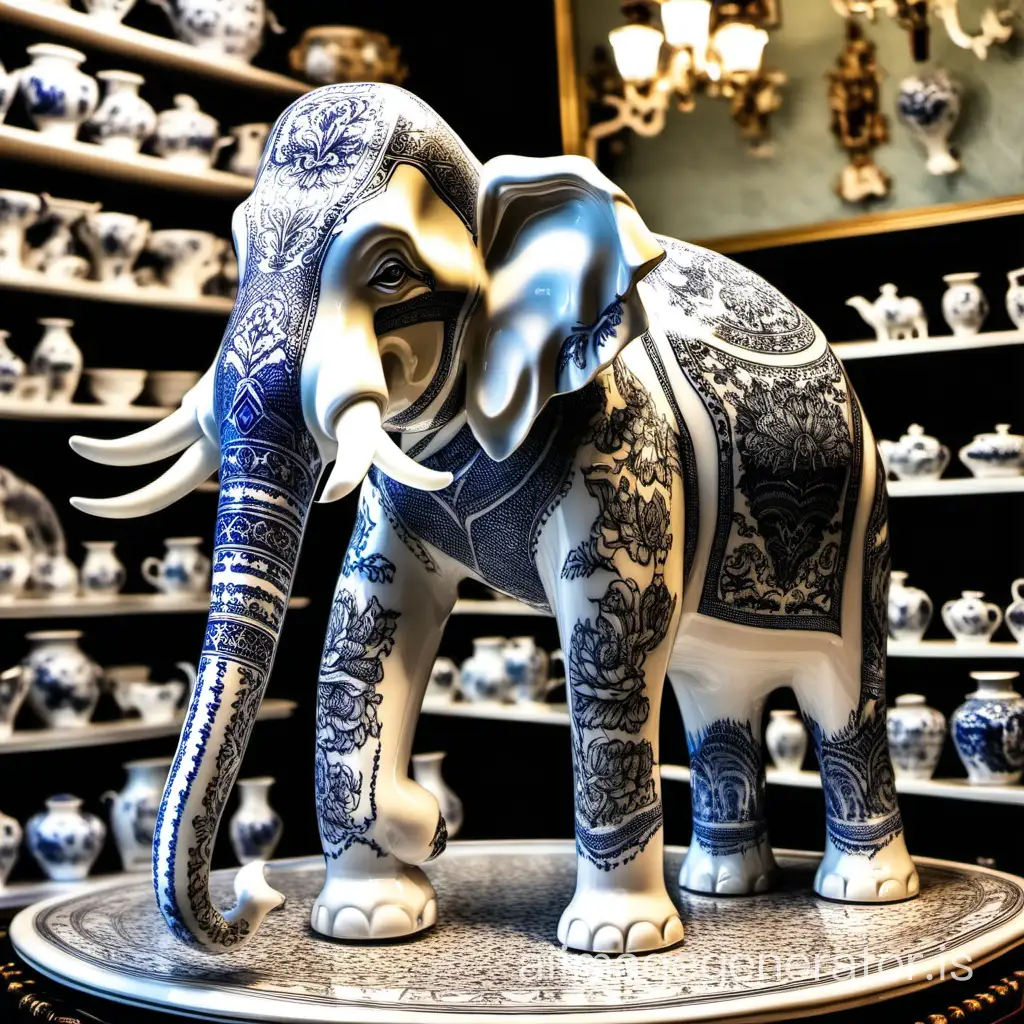 elephant dans un magasin de porclaine