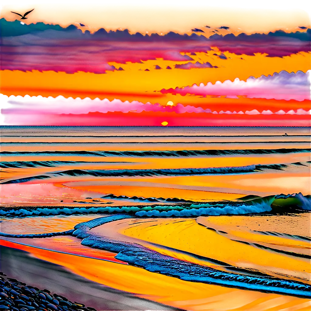 Vibrant-Sunset-Over-Yellow-Sea-PNG-Captivating-Horizon-View-for-Online-Content