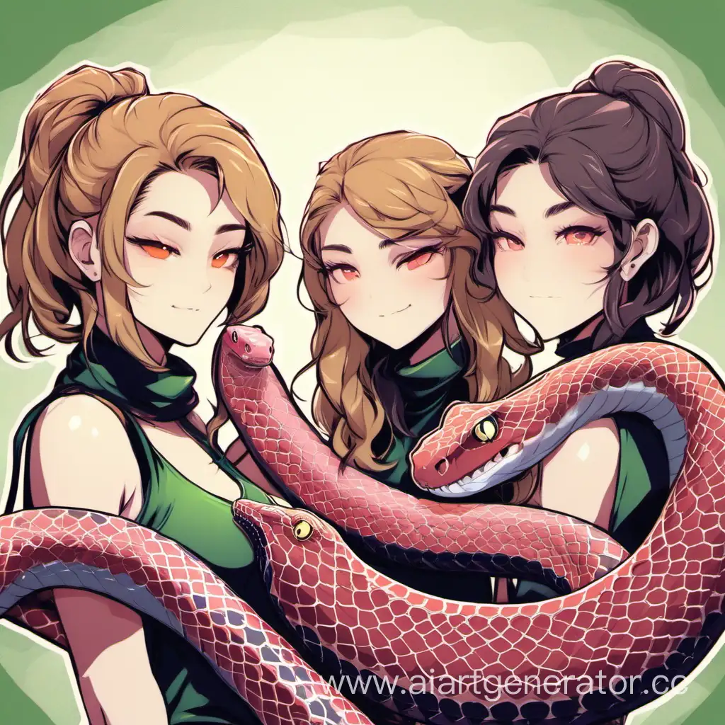 3 подружки змеи