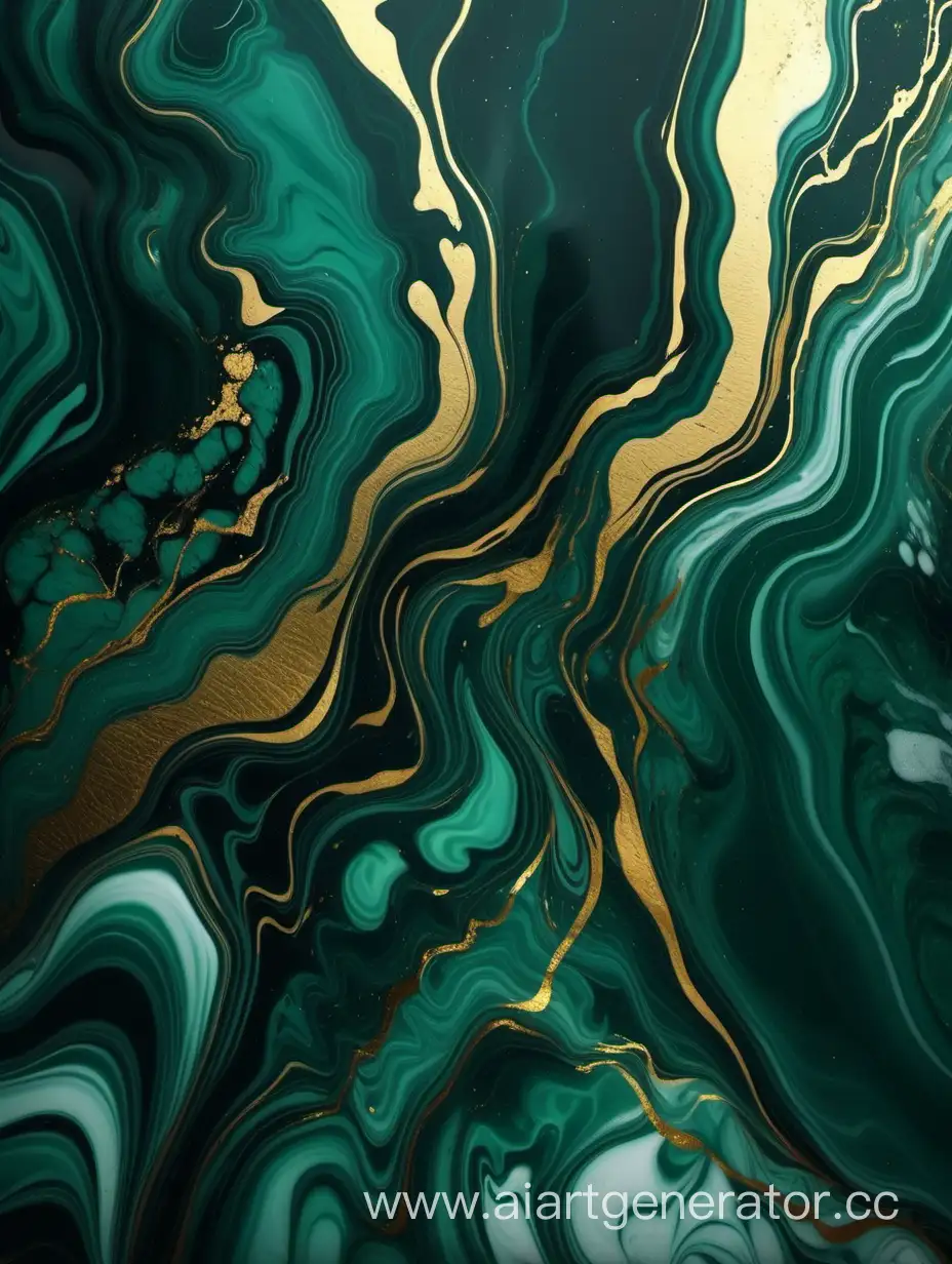 Dark green marble texture background. Marble fluid art with golden veins