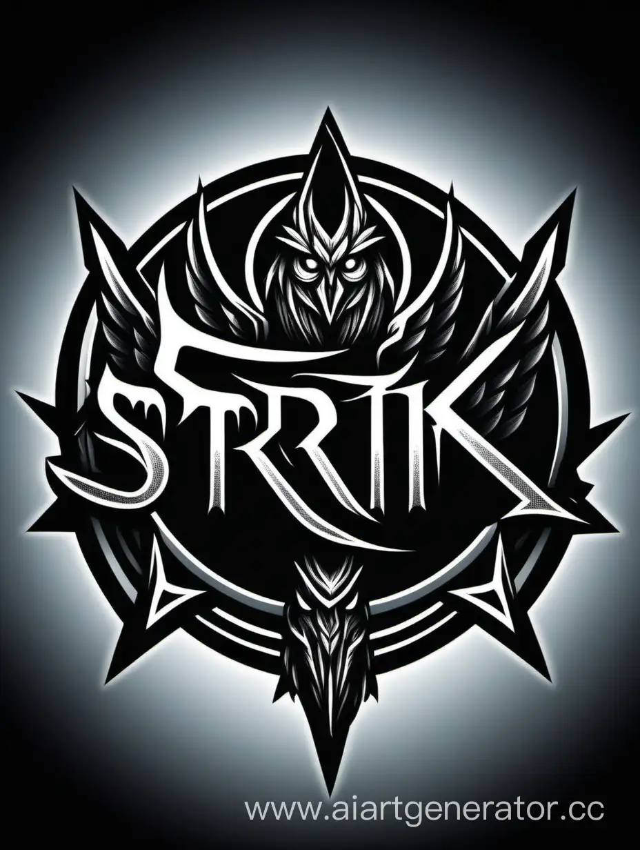 Логотип Strix в мрачном стиле на черном фоне с 