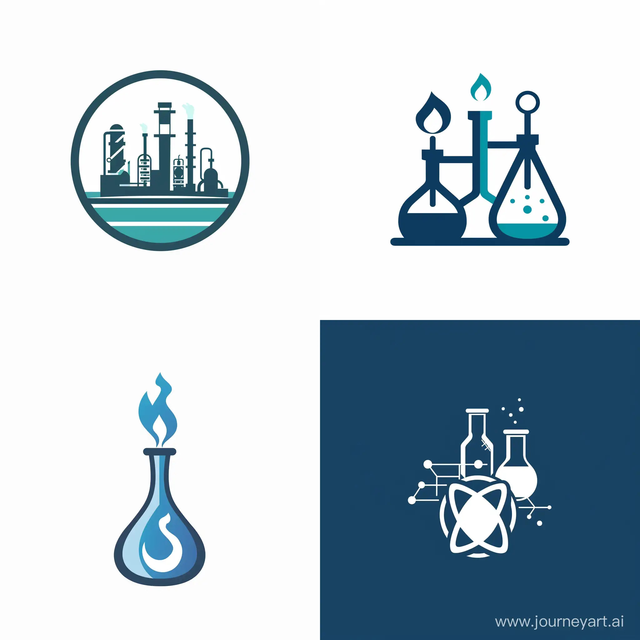 I want a logo for a company in the field of chemical engineering, fuel, catalyst, polymer, biotechnology, clean, petrochemical, power plant, refinery, etc. 