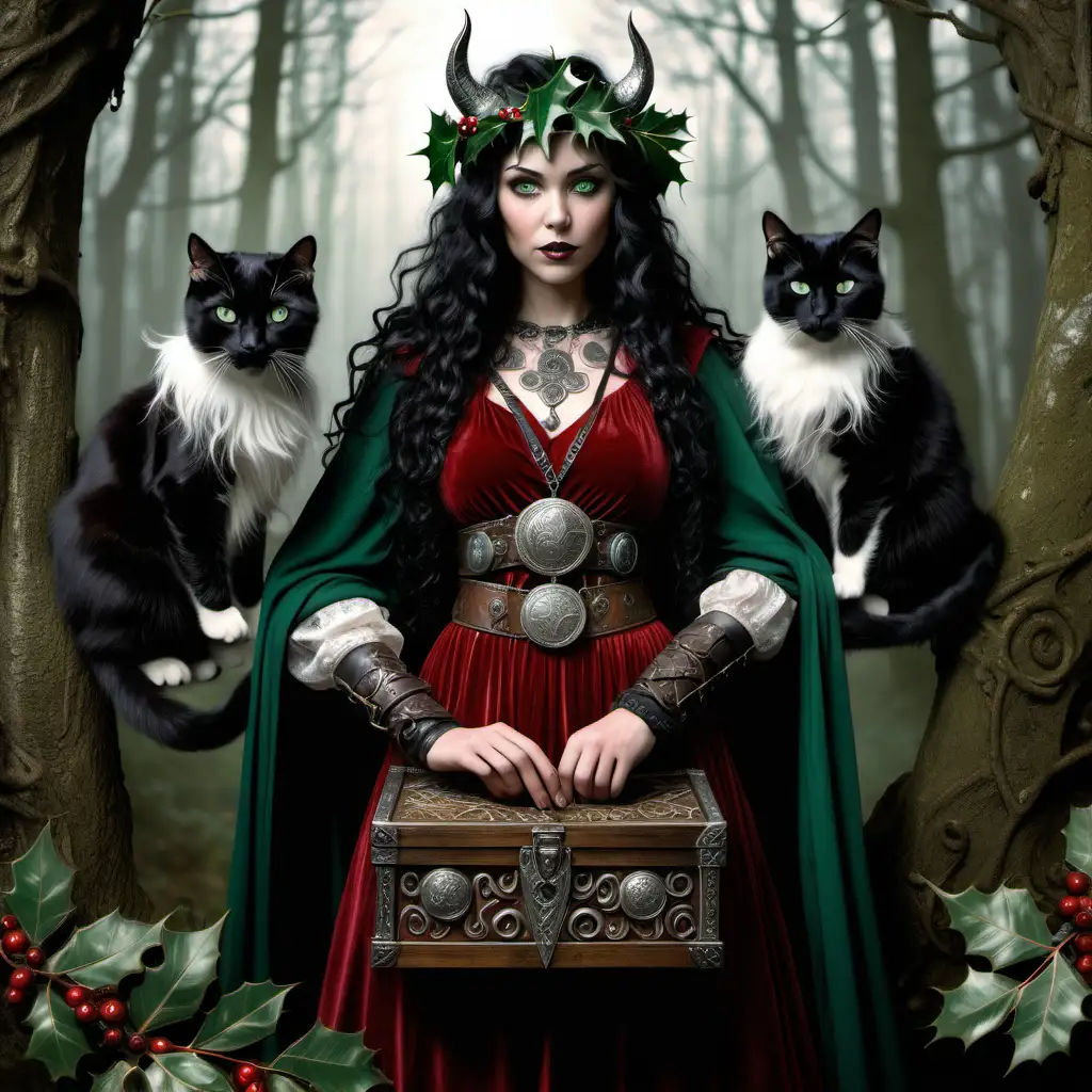 Enchanting Norse Pagan Woman Unveils Mystical Talismans in Ancient Forest