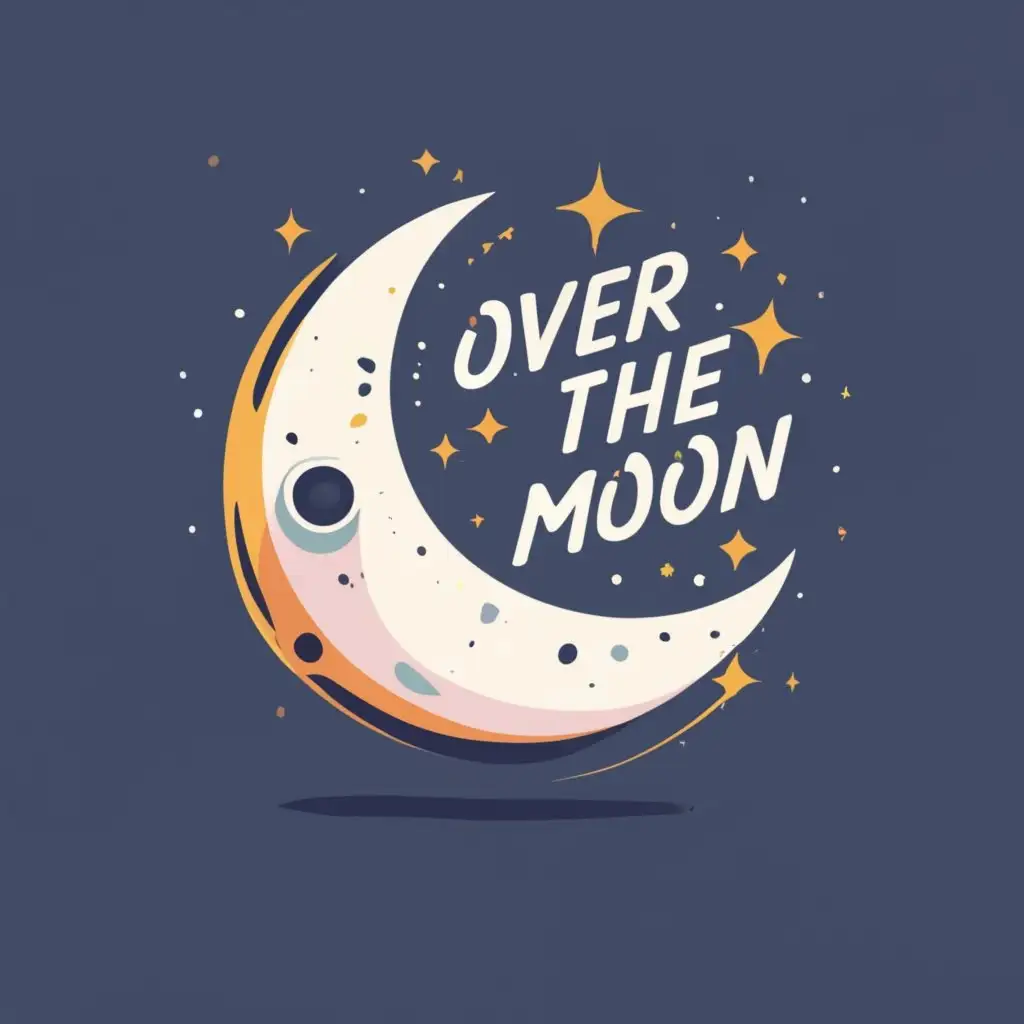 logo, Moon crypto rocket, with the text "Over The Moon", typography, be used in Finance industry