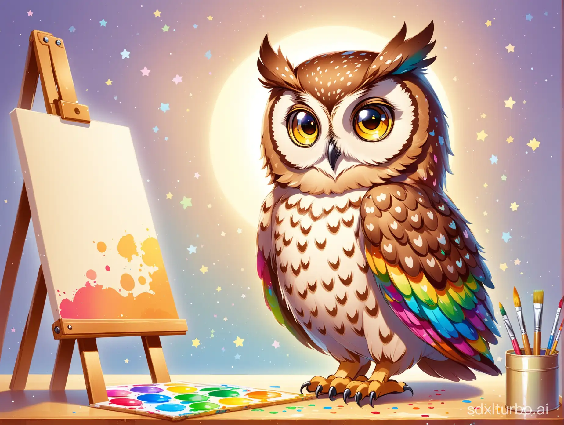 Painter owl for children
