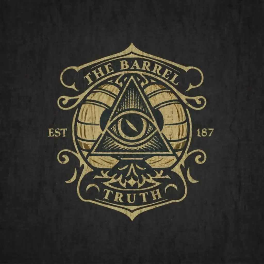 a logo design,with the text "The Barrel Truth", main symbol:A Whiskey Barrel with the symbol of the eye of providence,complex,be used in Retail industry,clear background