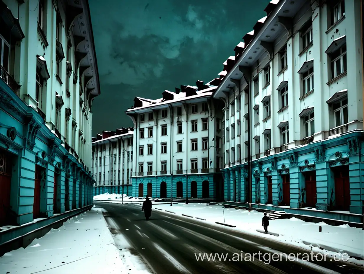 Eerie-Night-Stroll-Among-Stalinist-Buildings-A-Haunting-Experience