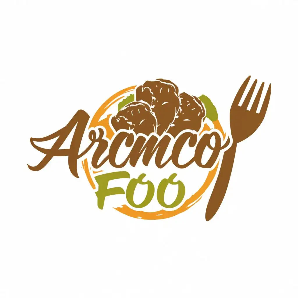 logo, FOOD, with the text "ARAMCO FOOD", typography