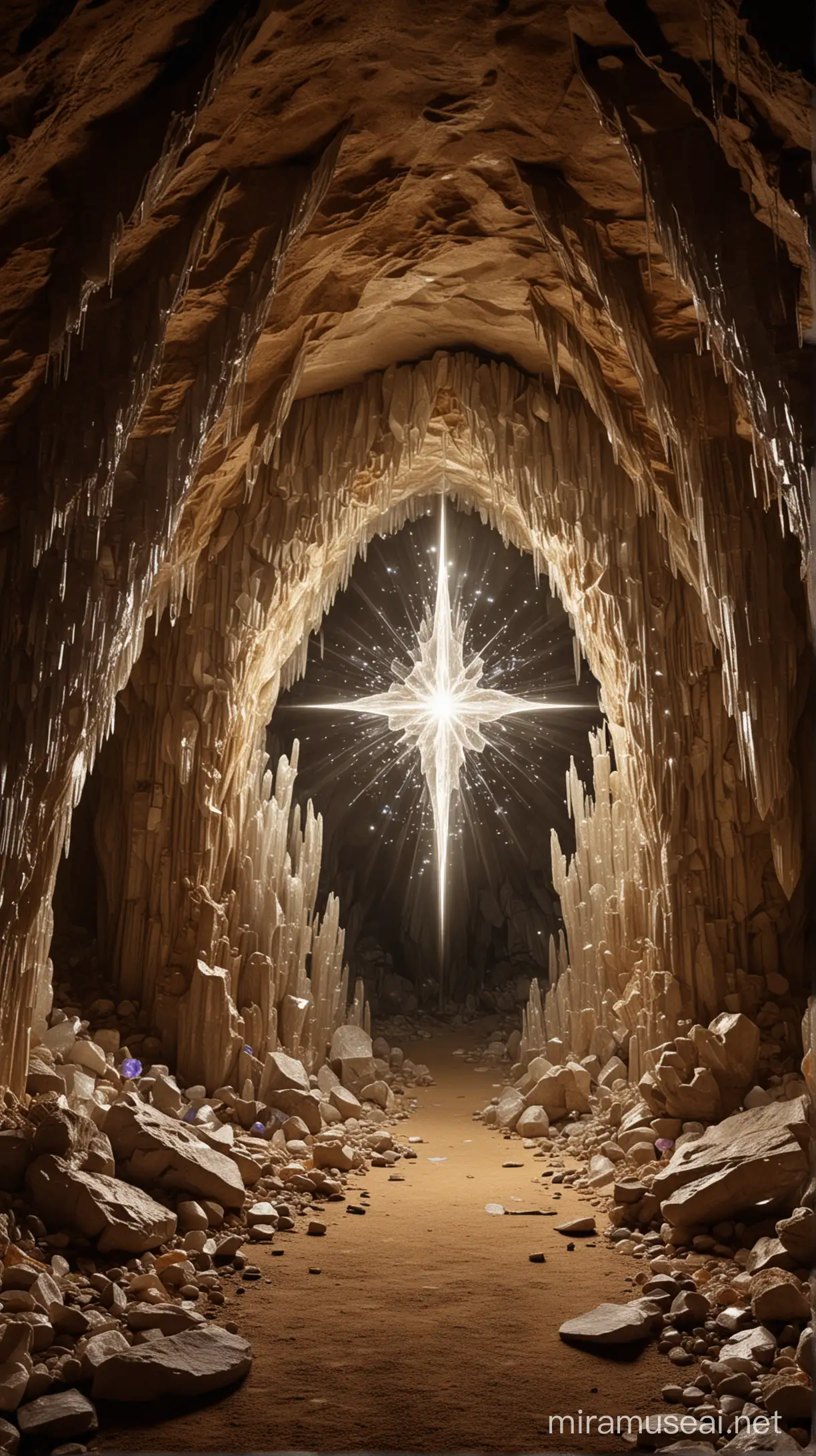 Enchanting Crystal Cave Exploration Mystical Symbols and Magical Energies