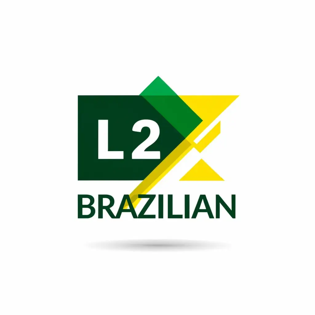 a logo design,with the text "L2 Brazilian", main symbol:brazilian flag,Minimalistic,be used in Internet industry,clear background