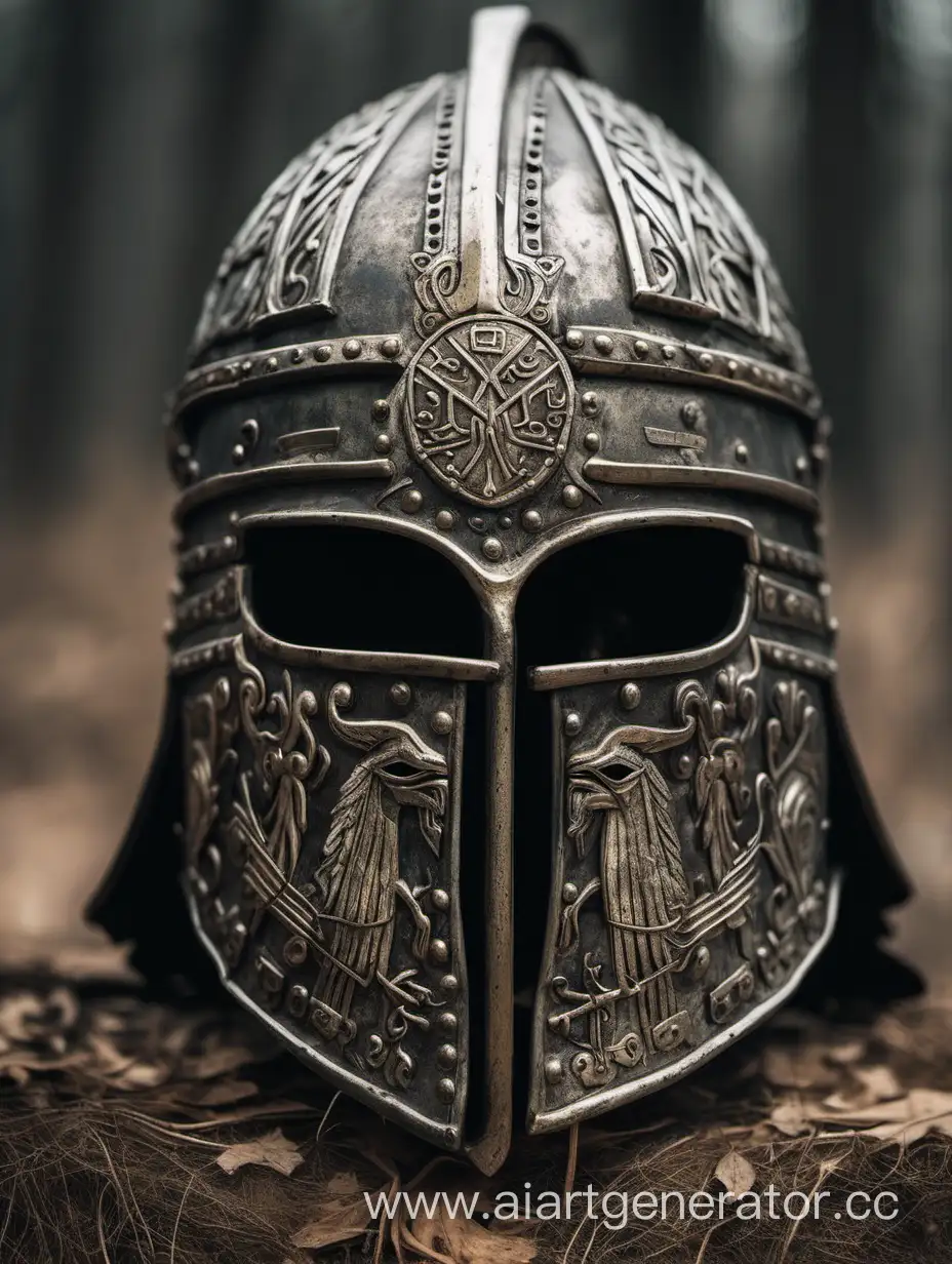 Closeup-View-of-Slavic-Warriors-Helmet
