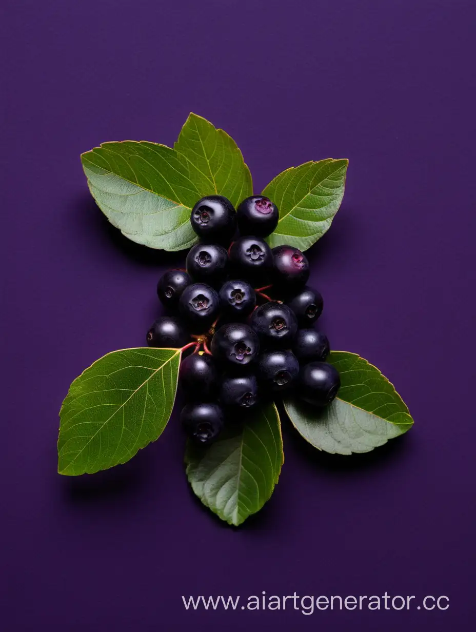 Vibrant-Aronia-Berries-on-Deep-Purple-Background