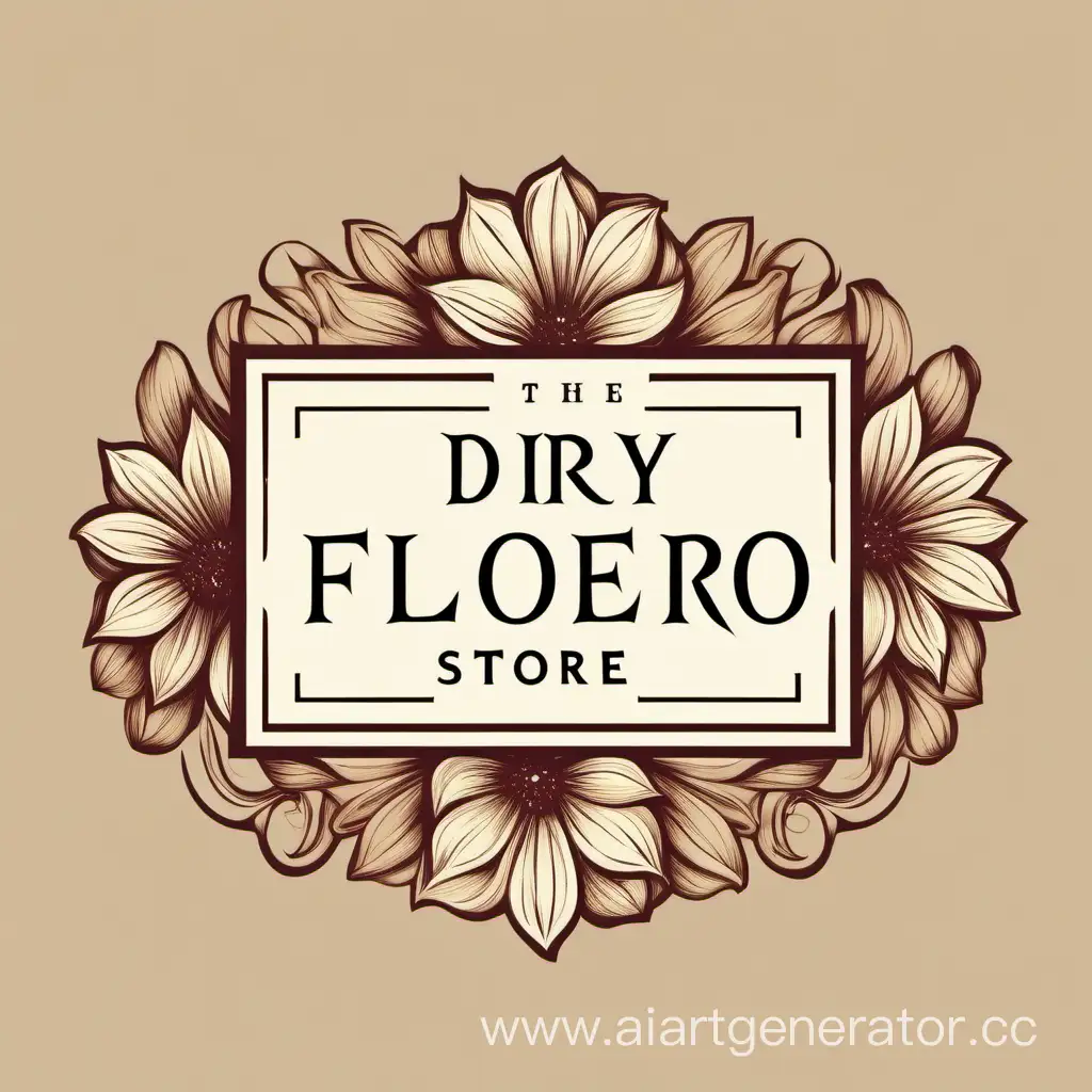 логотип магазина сухих цветов FLORERO luxury style прямоугольный логотип необычный
