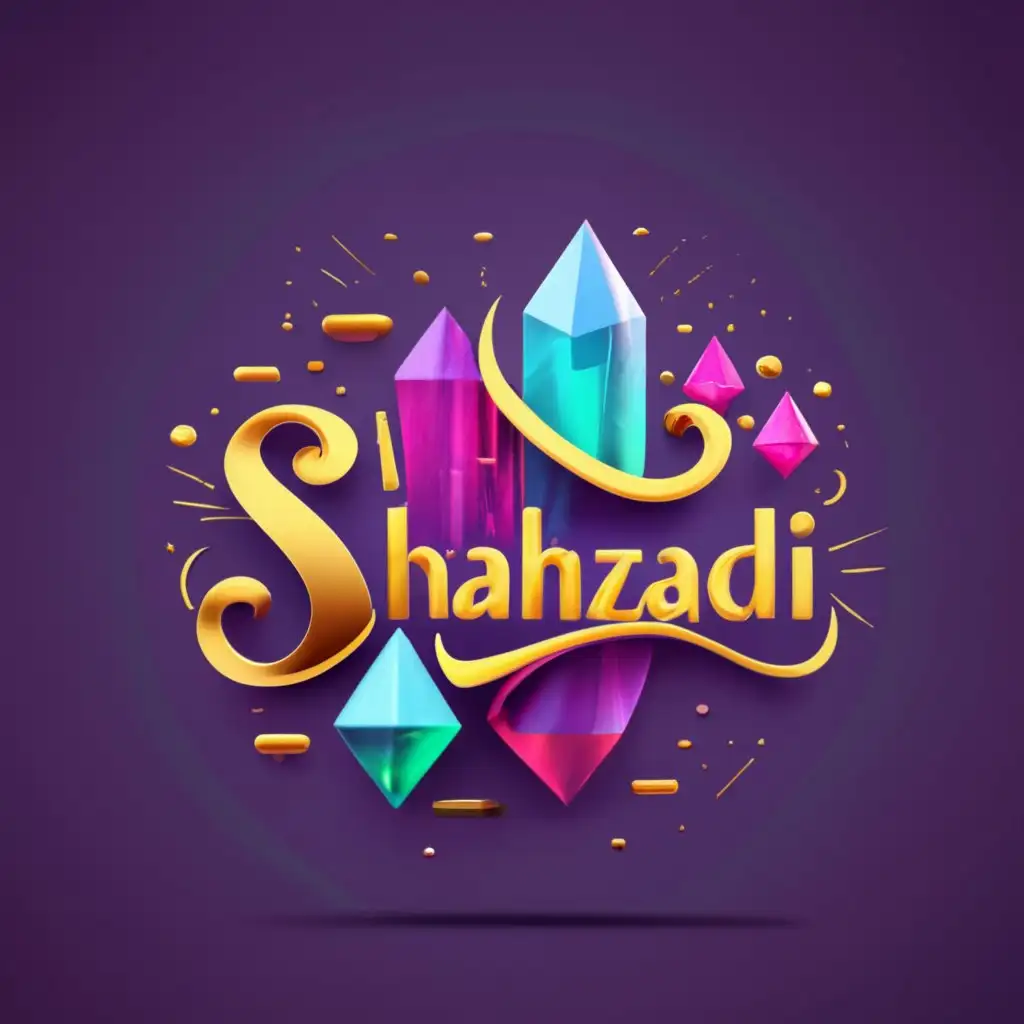 logo, A beautiful professional crystal logo for company write name "shahzadi" with beautiful and stylish font, 3d render, with the text "Professional logo for company", typography, be used in Finance industry
