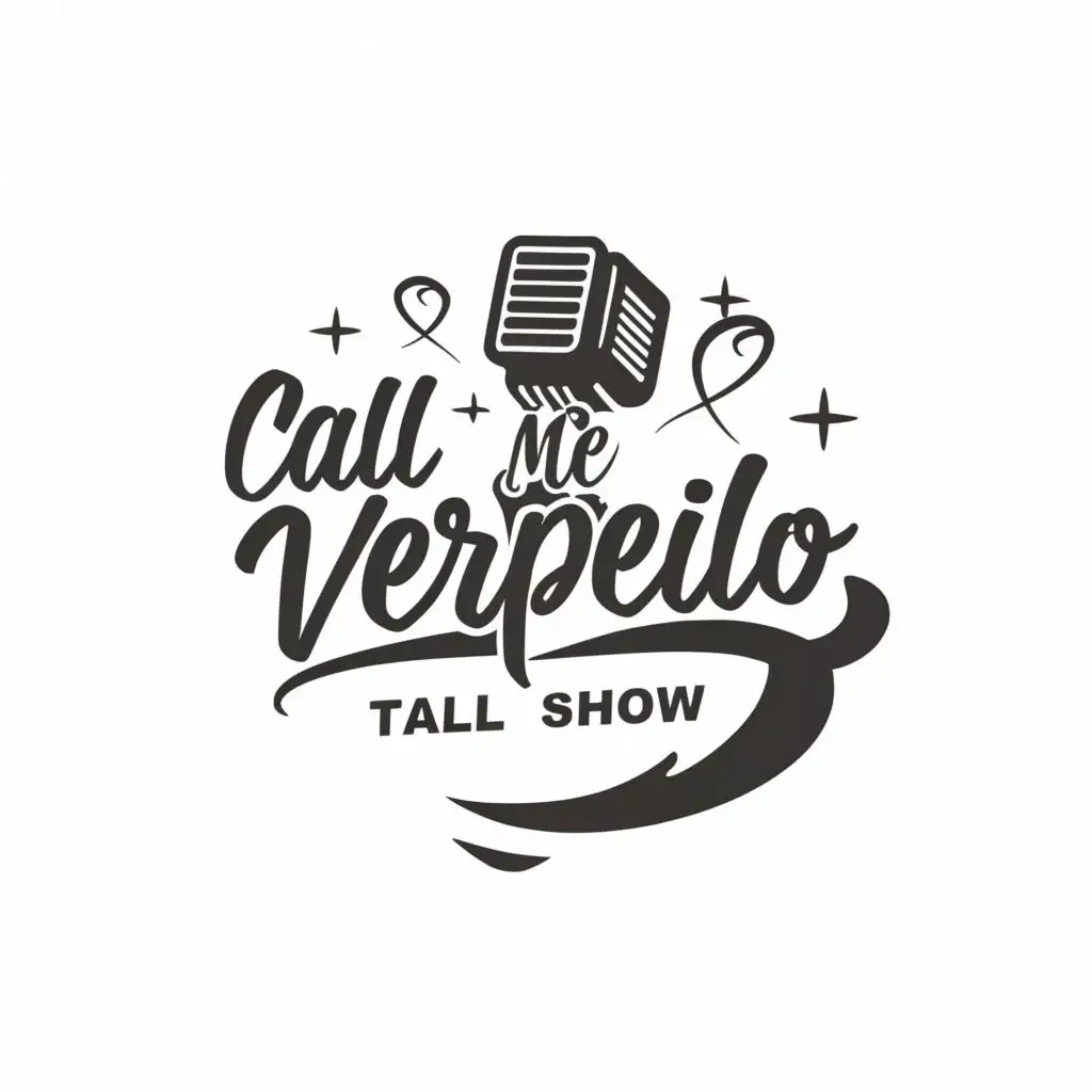 a logo design,with the text "Call me Verpeilo", main symbol:Talkshow