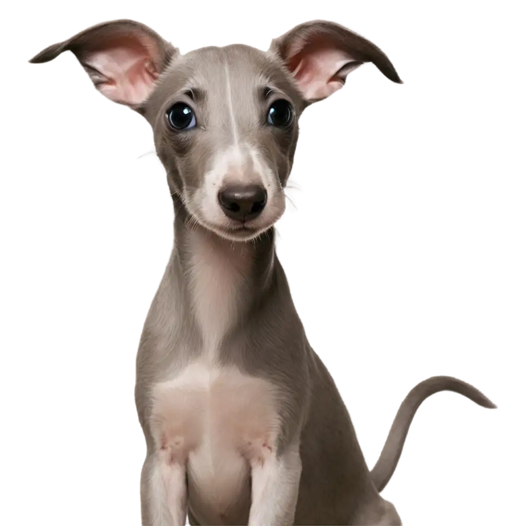 happu grey whippet puppy