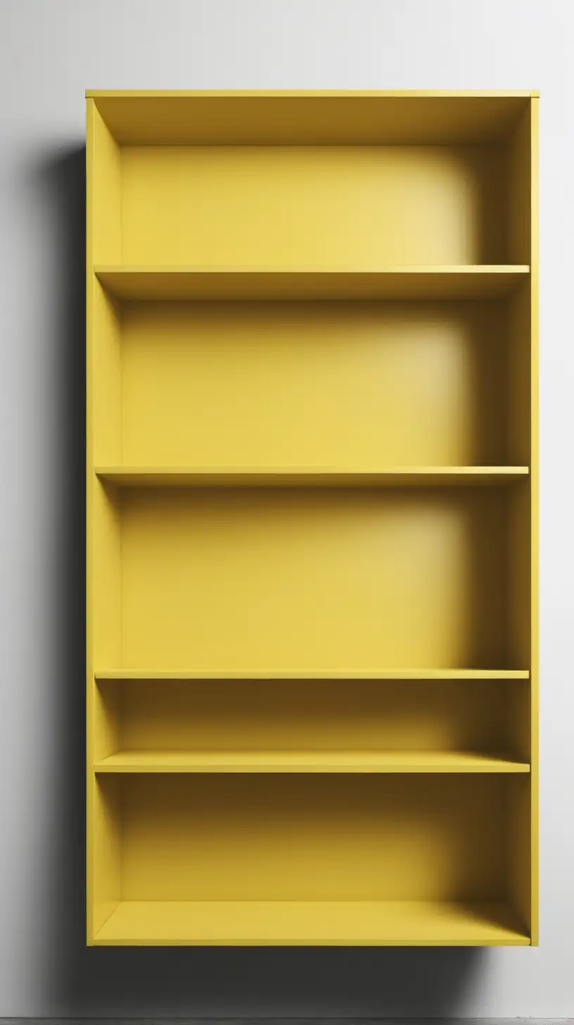 Bright Yellow Empty Front Shelf in Modern Store