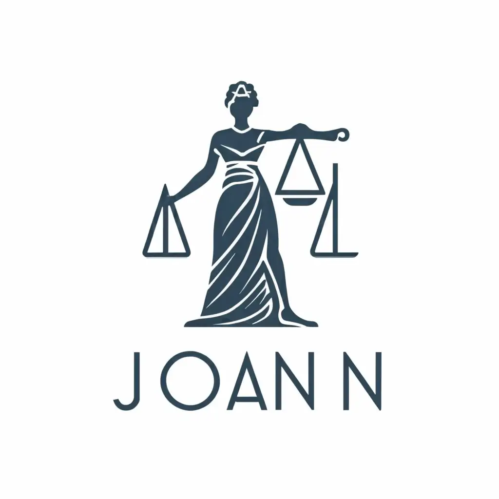 a logo design,with the text "JoAnn", main symbol:Lady Justice,Moderate,be used in Legal industry,clear background