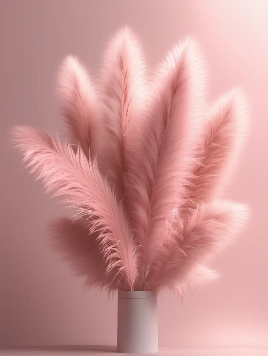Elegant Pastel Pink Pampas Grass Held by Delicate Female Hand