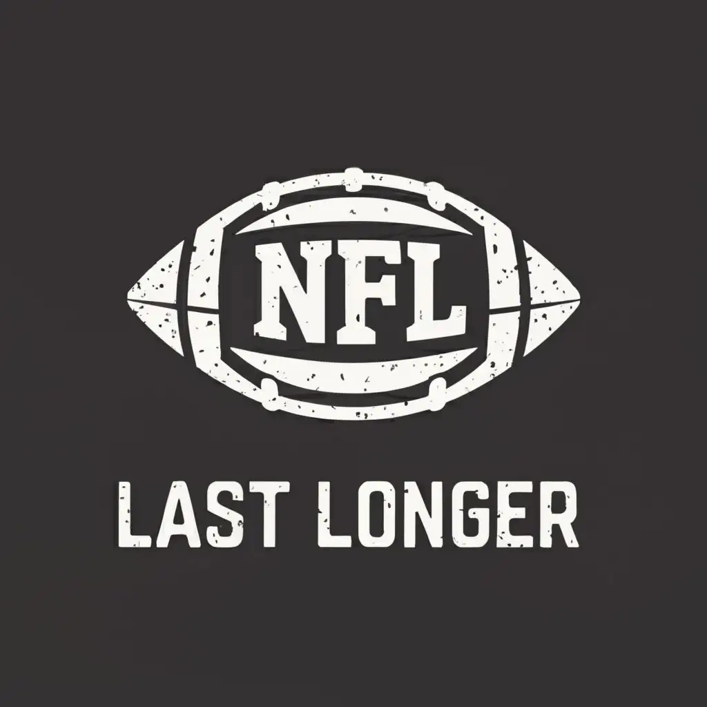 a logo design,with the text "NFL Last Longer", main symbol:football,Minimalistic,clear background