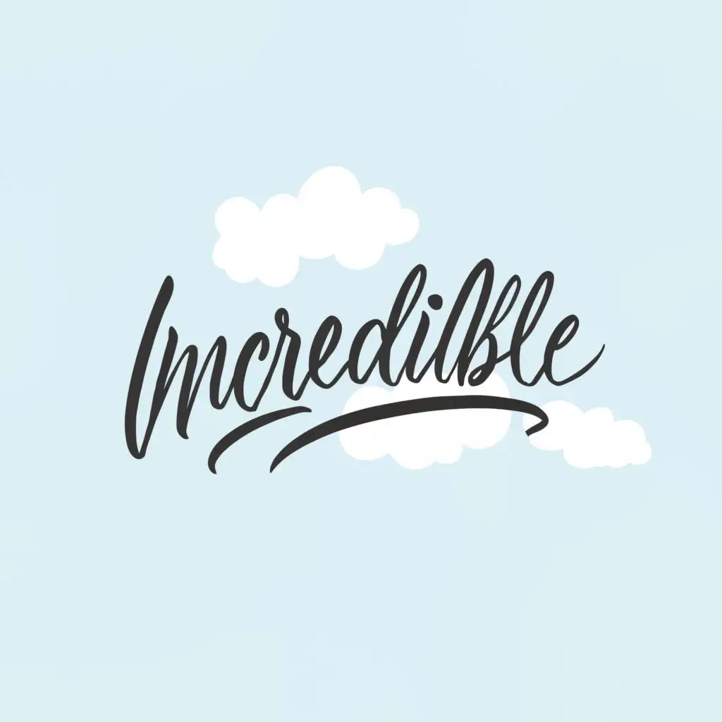 a logo design,with the text "Incredible", main symbol:cursive logo in clouds,Moderate,be used in Events industry,clear background