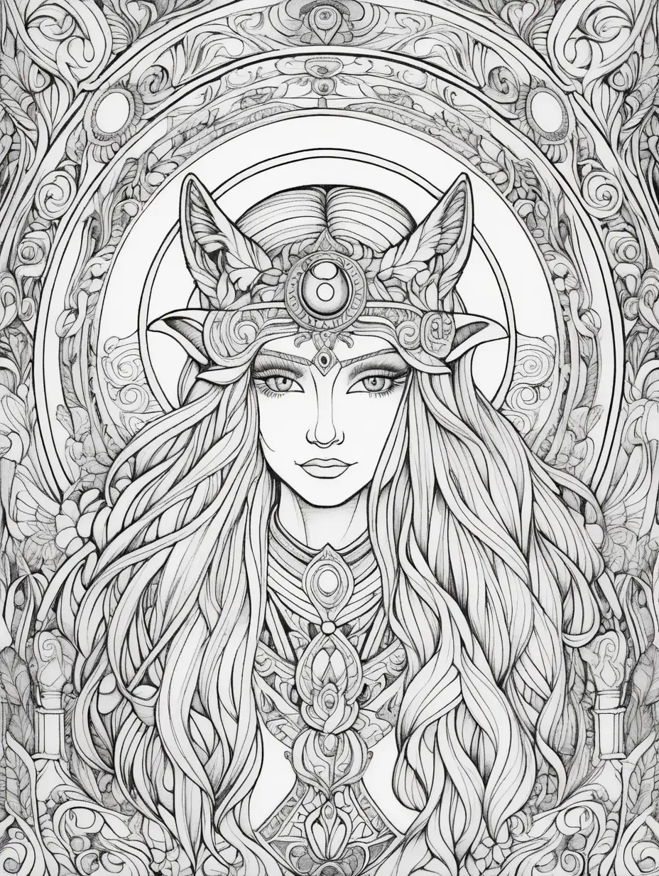 Mystical Coloring Book Page