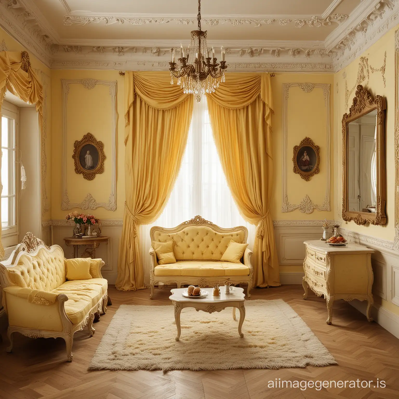 a poor person baroque living room made of butter
