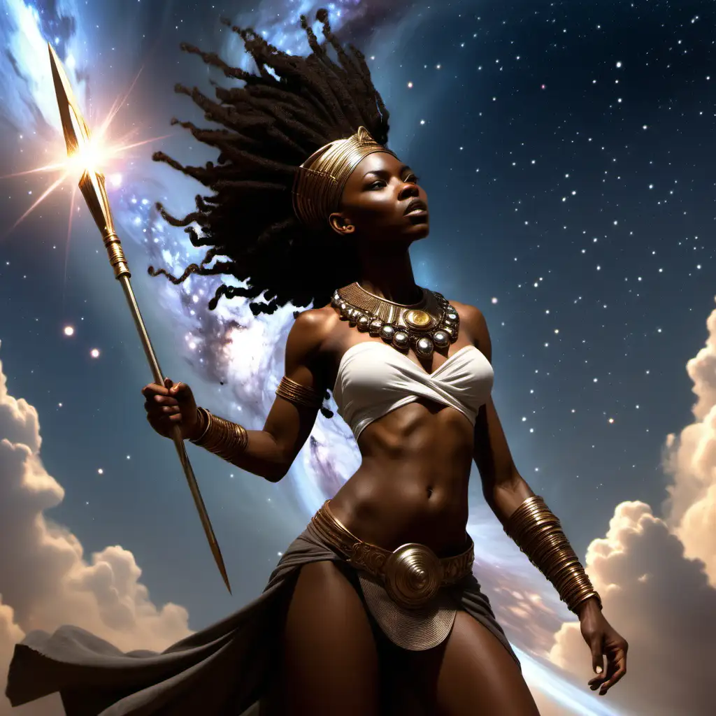 Seraphina African Warrior Woman Inspiring the Next Generation with Her Radiant Power