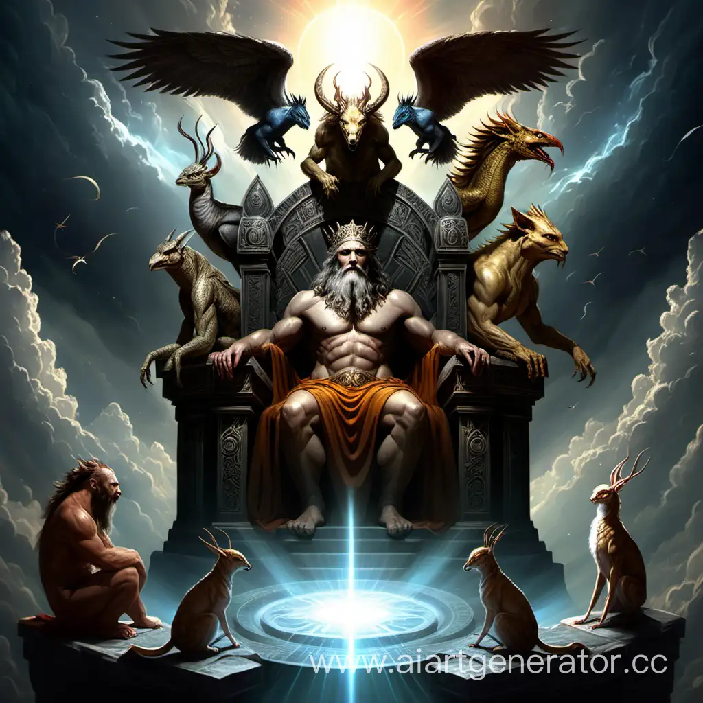 four creatures around gods throne 