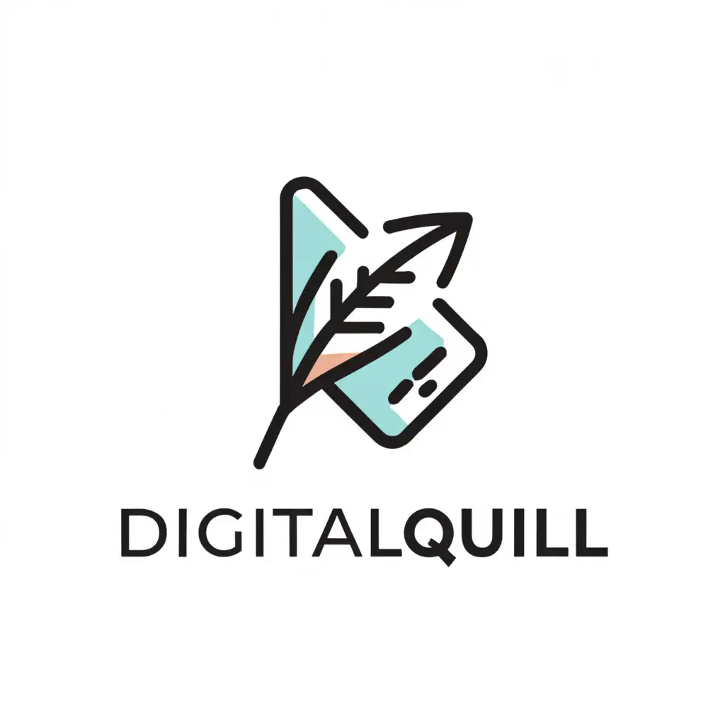 a logo design,with the text "digitalquill", main symbol:digital e book,Moderate,clear background