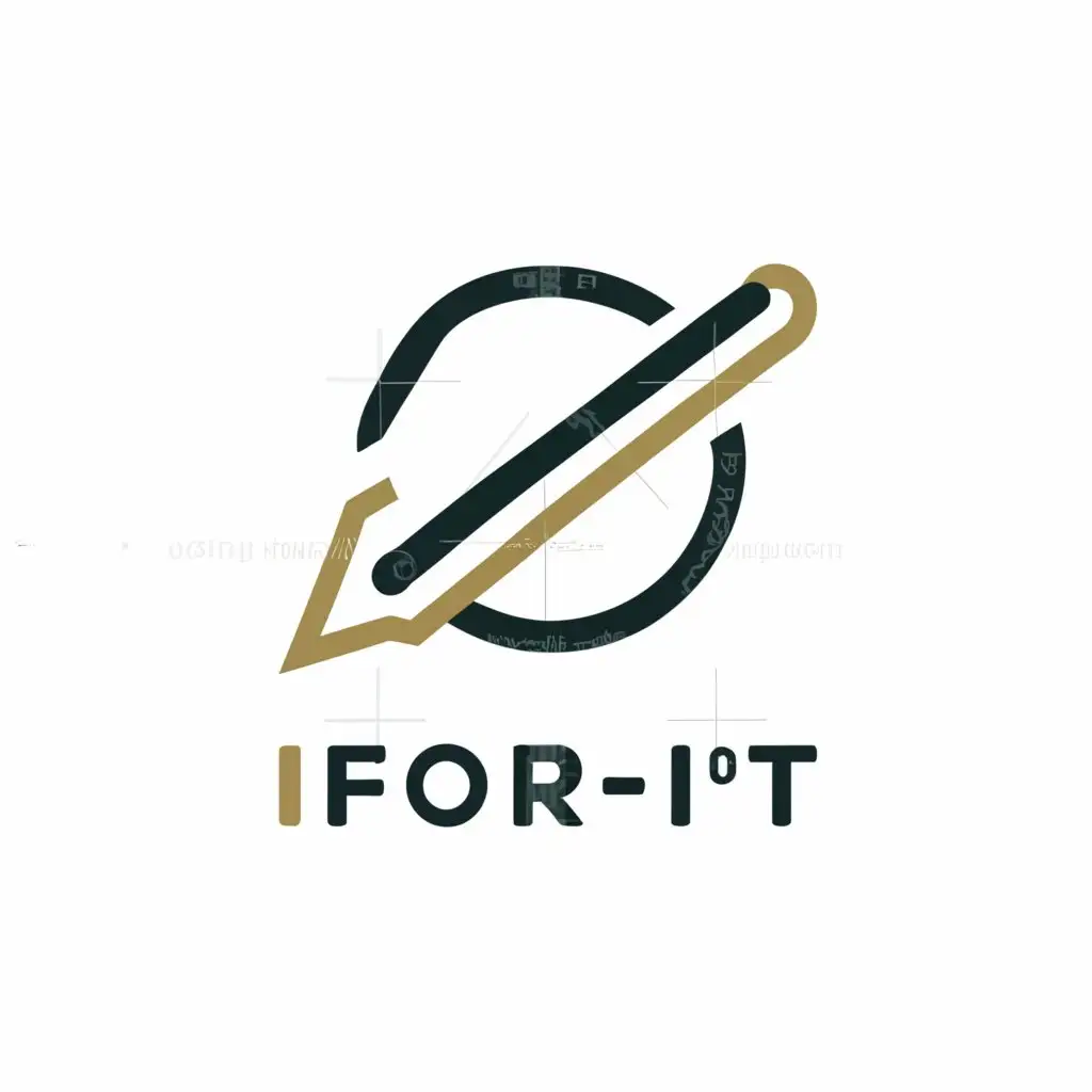 a logo design,with the text "for it", main symbol:pen,Minimalistic,be used in Education industry,clear background