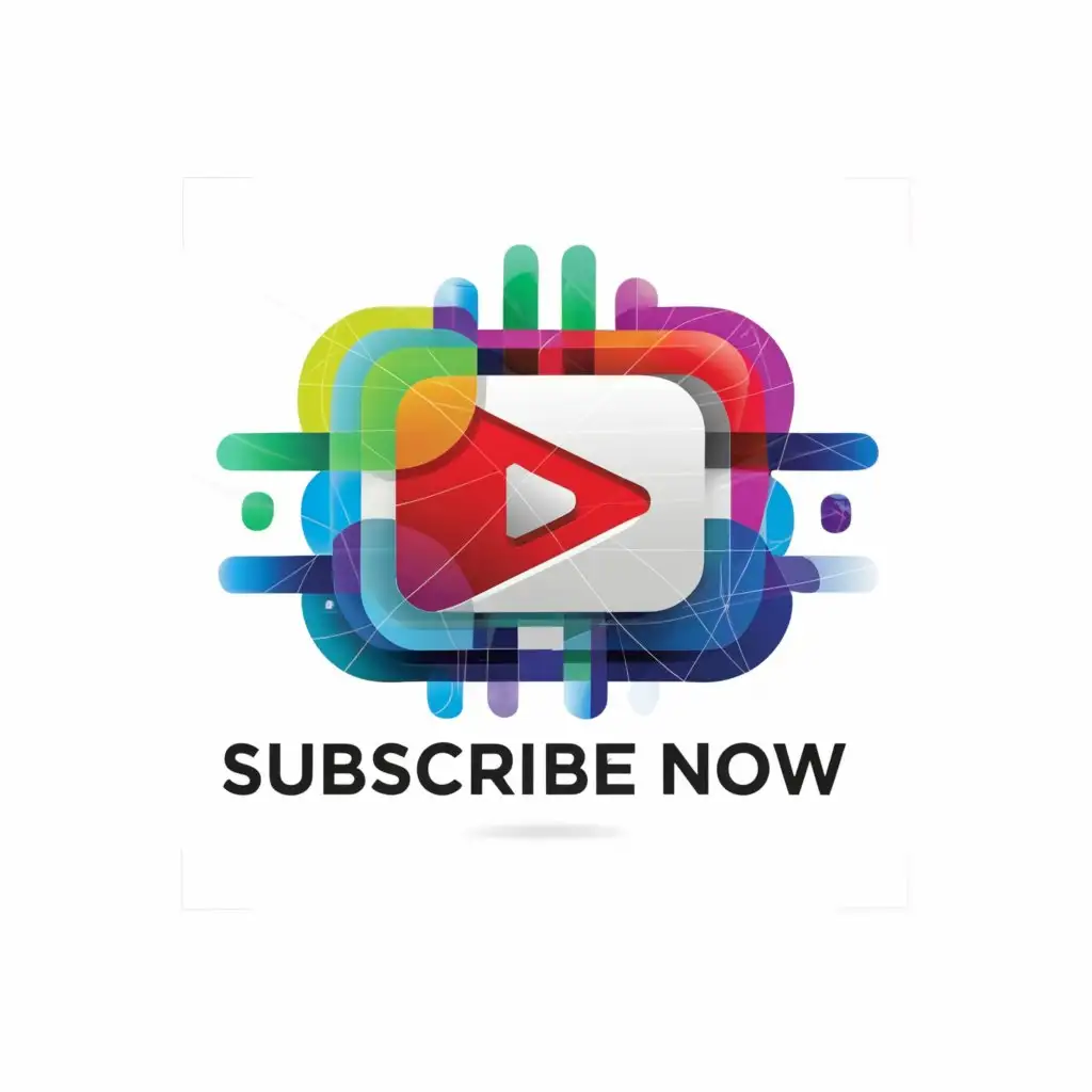 a logo design,with the text "Subscribe Now", main symbol:YouTube button,complex,clear background